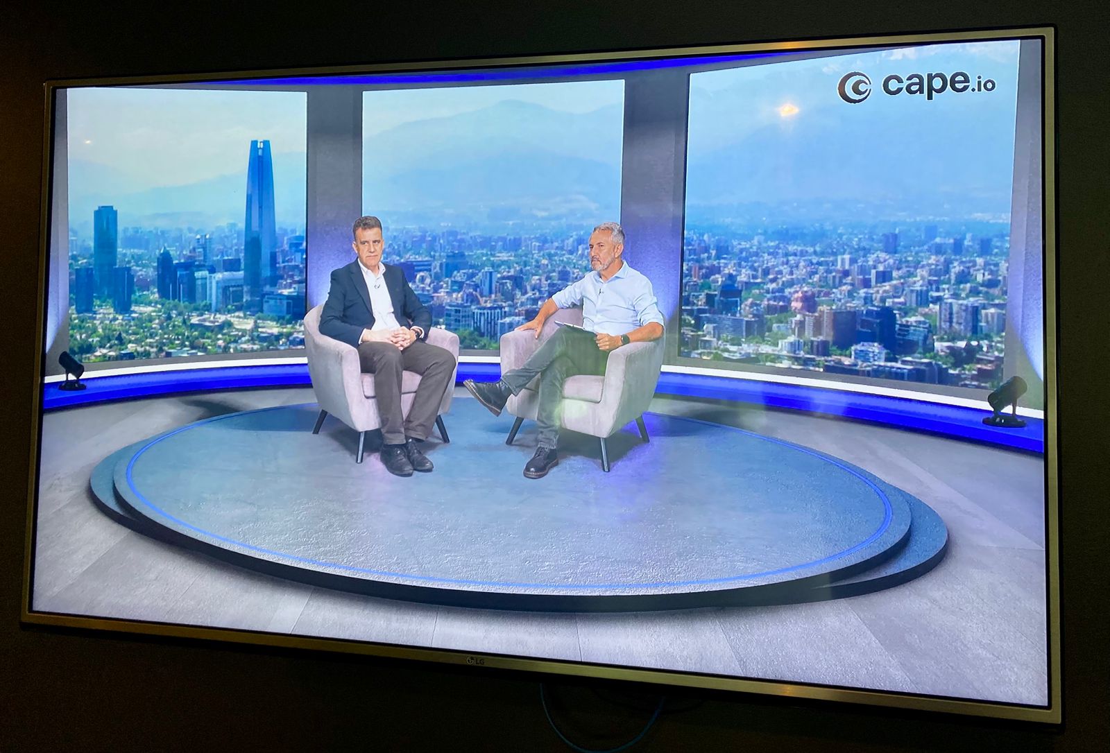 TV interview in Santiago, Chile